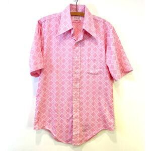 Getaway By Arrow Pink VTG Single Stitch Made in USA Garments Workers Men Shirt